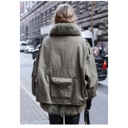 Real Two-piece Raccoon Fur Coat, Elegant and Fashionable Ladies Coat, Warm and Comfortable Women's Coat Winter Long F=one Size