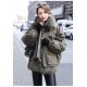 Real Two-piece Raccoon Fur Coat, Elegant and Fashionable Ladies Coat, Warm and Comfortable Women's Coat Winter Long F=one Size