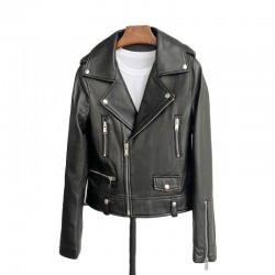 2023 Fashion Women Girl Genuine Leather Coat Lady Real Sheep Skin Short Jacket Clothes JT3325