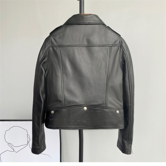 2023 Fashion Women Girl Genuine Leather Coat Lady Real Sheep Skin Short Jacket Clothes JT3325