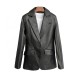 Women Girl Sheep Leather Suit Coat Lady Real Leather Slim Jacket Fashion Clothes JT3326