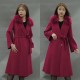 Women Cashmere Long Fur Coat Clothes Belt Lapel Long Wool Long Sleeve Coat for Women