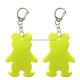 BSCI Factory CE Yellow Reflective Keychain with logo Printing
