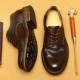 S0094Y Business Casual Leather Shoes Men's  Water Washing    Bottom Round Head Round Head Foreign Trade Handmade
