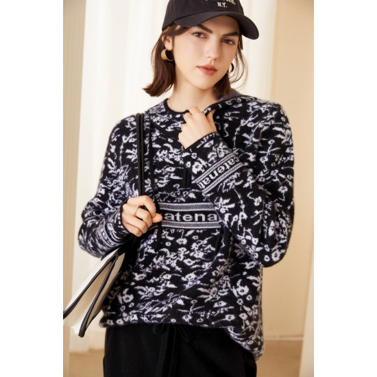 Fashionable Women's Hoodies Sweatshirts Double Jacquard Cashmere Zip Hoodie Sweater for Women Customized Winter Clothes for Men