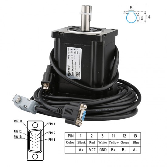 Leadshine Nema 34 Cnc Kit Stepper Motor Driver Hybrid Servo H2-758 Closed Loop 86HSM80-E1 86HSM85-E1Motor