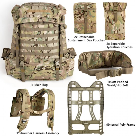Oleaderbag Assemble a Practical Backpack Assault Backpack Make up Water Bag Backpack with Frame