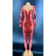 Shiny Photoshoot Mirror Sequins Ladies Rompers Dancing Clothes Long Sleeve Show Bodysuit Women Night Club Bodycon Jumpsuits