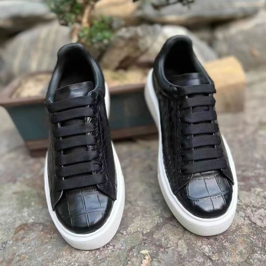 New Designer Men Casual Shoes Fashion Crocodile Genuine Leather Men Shoes High Quality Dress Men Casual Work Shoes