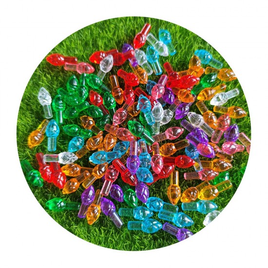 Ceramic Christmas Tree Replacement Lights Christmas Plastic Lights Set Multi Colors Olive Pentagram Shaped Christmas Bulbs Color