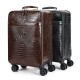 MARRANT Men Business Crocodile Luggage 20 Inch Suitcase Carry on Luggage Aluminum Suitcase Trolley Leather Suitcase Luggage