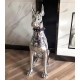 Life Size Hot Sale Modern Home Decor Electroplated Standing Fiberglass Dog Resin Electroplating  Sculpture 75cm 110cm Available