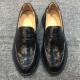 Crocodi Le Leather Casual Shoes Men's Black Real Crocodi Le Belly Leather Men's Shoes Slip-on Wear-Resistant Leather Shoes