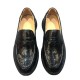 Crocodi Le Leather Casual Shoes Men's Black Real Crocodi Le Belly Leather Men's Shoes Slip-on Wear-Resistant Leather Shoes