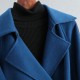 High Quality Women's Long Peacock Blue Trench Coat Classic Midi High Street Double Faced Woolen with Wool Lining S-XL Sizes