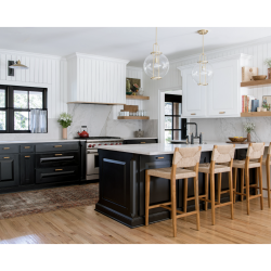 Skyline Complete Set of Furniture with High End Black and White Kitchen Cabinet and Wooden Display Cabinet and Shoe Cabinet