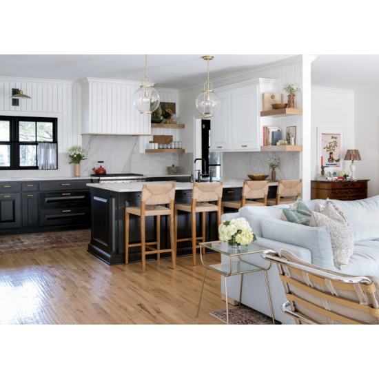 Skyline Complete Set of Furniture with High End Black and White Kitchen Cabinet and Wooden Display Cabinet and Shoe Cabinet