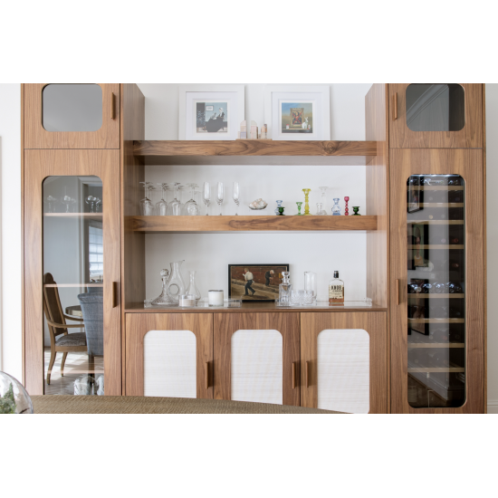 Skyline Complete Set of Furniture with High End Black and White Kitchen Cabinet and Wooden Display Cabinet and Shoe Cabinet