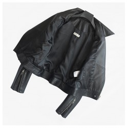 Wholesale High Quality Ladies Sheepskin Coat Chaquetas De Cuero Para Mujer Women Zipper Black Genuine Leather Motorcycle Jacket