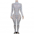 A8388 Factory Direct Custom Designer Clothes White Pearl Beading Jumpsuit Evening Sexy Women Clothes