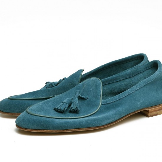 Loafer Shoes Suede/Nubuck Leather Shoes Men Bespoke Shoes With Tassels