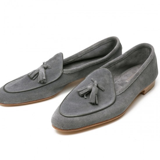 Loafer Shoes Suede/Nubuck Leather Shoes Men Bespoke Shoes With Tassels
