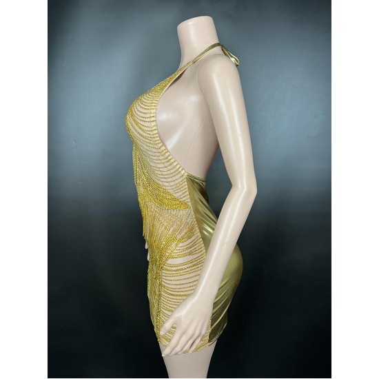 Fashion Latin Dance Practice Clothes Stage Temperament Performance Clothes Tassel Factory Direct Sales Rhinestone Dress