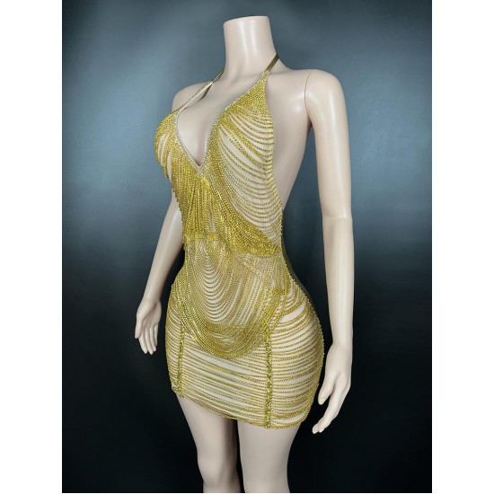 Fashion Latin Dance Practice Clothes Stage Temperament Performance Clothes Tassel Factory Direct Sales Rhinestone Dress