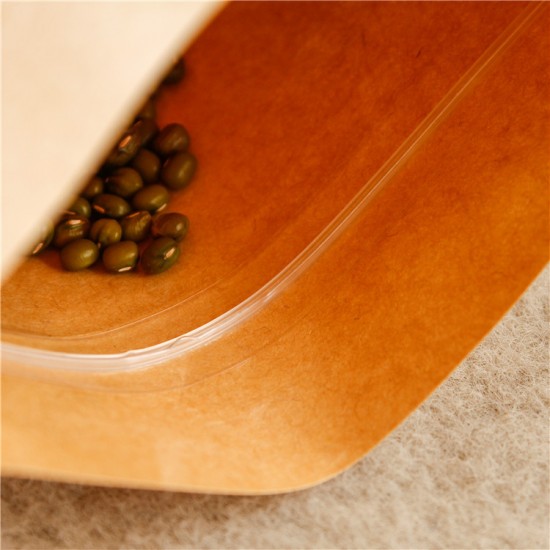 Supply Custom Food Packaging Stand Up Pouch Bag Golden Supplier Small Kraft Paper Bag With Clear Window