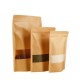 Supply Custom Food Packaging Stand Up Pouch Bag Golden Supplier Small Kraft Paper Bag With Clear Window