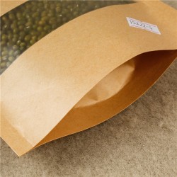 Supply Custom Food Packaging Stand Up Pouch Bag Golden Supplier Small Kraft Paper Bag With Clear Window
