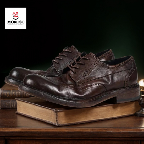 Goodyear Men's Italian Style Ankle Boots Handmade Custom Genuine Leather Shoes with Lace-Up Closure Welted in Italy