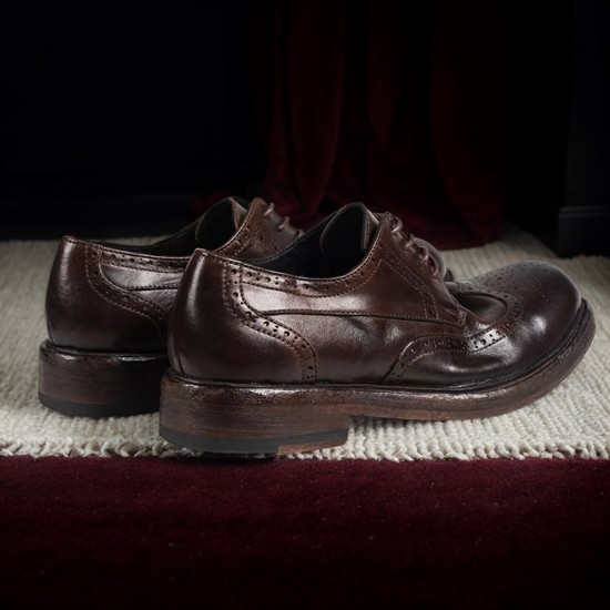 Goodyear Men's Italian Style Ankle Boots Handmade Custom Genuine Leather Shoes with Lace-Up Closure Welted in Italy