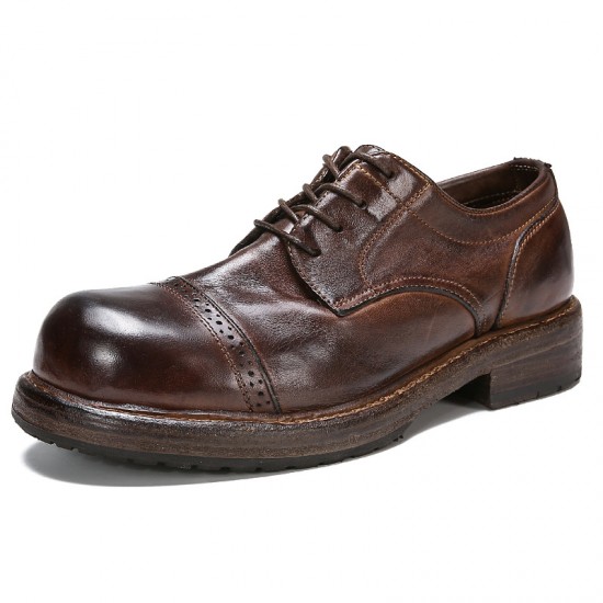 Goodyear Craftsmanship Heavy Washed Horsehide Fashionable Genuine Leather Thick Sole Trendy Men's Shoes CUSTOM BOOTS