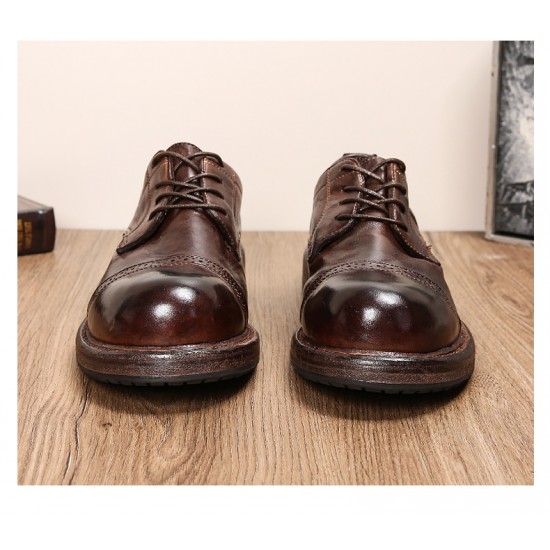 Goodyear Craftsmanship Heavy Washed Horsehide Fashionable Genuine Leather Thick Sole Trendy Men's Shoes CUSTOM BOOTS