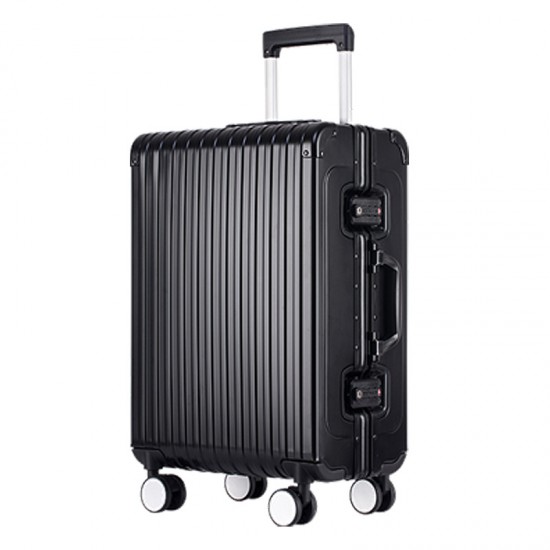 Wholesale Zipperless Hand Luggage Aluminum Travel Bags with Lock Spinner Hard Side Suitcase for Girls