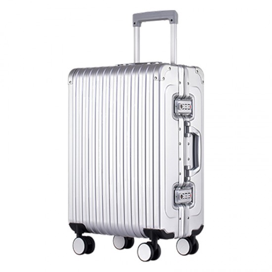 Wholesale Zipperless Hand Luggage Aluminum Travel Bags with Lock Spinner Hard Side Suitcase for Girls