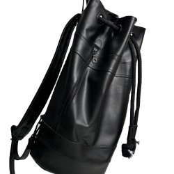 Real Cowhide Leather Sports Drawstring  Large Capacity Gym Bag Men Folding  Backpack Cycling Football Basketball Fitness Handbag