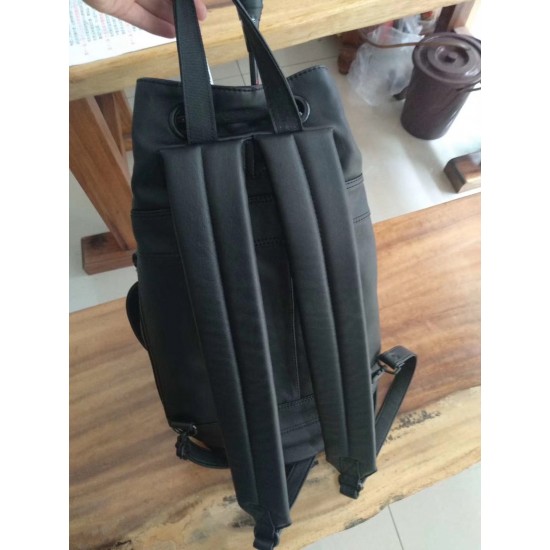 Real Cowhide Leather Sports Drawstring  Large Capacity Gym Bag Men Folding  Backpack Cycling Football Basketball Fitness Handbag