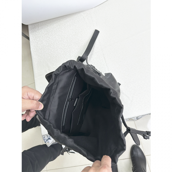 Real Cowhide Leather Sports Drawstring  Large Capacity Gym Bag Men Folding  Backpack Cycling Football Basketball Fitness Handbag