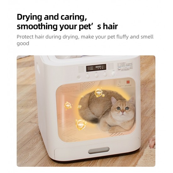Smart Temperature Control 60L Ultra-Quiet Pet Hair Dryer Box Natural Wind Dog Cat Dryer Sustainable Pet Grooming Dryer