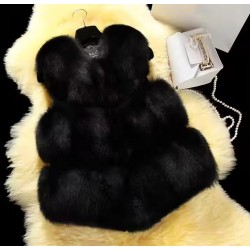 Fox Genuine Fur Vest Women's Winter Gilet Girls Ladies Fashion Fur Waistcoat Coat