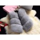 Fox Genuine Fur Vest Women's Winter Gilet Girls Ladies Fashion Fur Waistcoat Coat