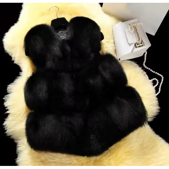 Fox Genuine Fur Vest Women's Winter Gilet Girls Ladies Fashion Fur Waistcoat Coat