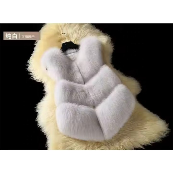 Fox Genuine Fur Vest Women's Winter Gilet Girls Ladies Fashion Fur Waistcoat Coat