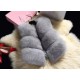 Fox Genuine Fur Vest Women's Winter Gilet Girls Ladies Fashion Fur Waistcoat Coat