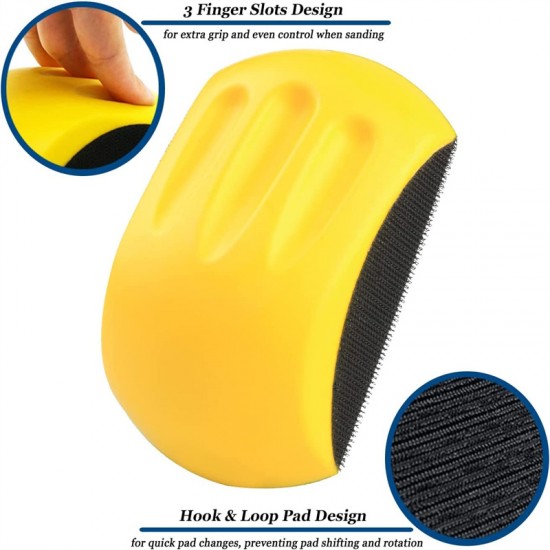 Factory 5 Inch 100 Pcs/1 Carton Mouse-Shaped Hand Sanding Block Pad Sanding Discs for Automotive Car Sand Woodworking Furniture