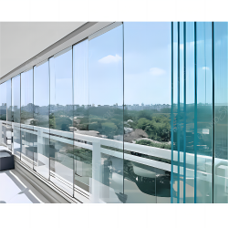 Grandsea High Quality Beautiful Design Frameless Folding Glass Door Tempered Glass Accordion Door Waterproof and Soundproof