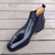 Goodyear Welt Hiding Sewing Shoes Top Calf Leather Ankle Boots Diamond Cut Handmade Men Formal chelsea Booties Factory