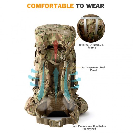 Molle Tactical100L Large Backpack Camping Equipment Man Bag Hydration Pack Backpack Waterproof Backpacks 4 in 1 Tactical  Bag